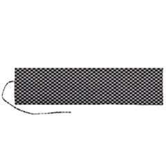 Small Black And White Watercolor Checkerboard Chess Roll Up Canvas Pencil Holder (l)