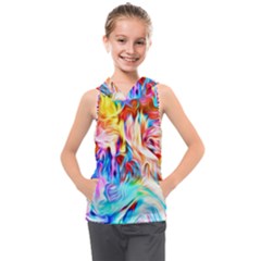 Background-drips-fluid-colorful- Kids  Sleeveless Hoodie