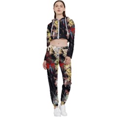 Ara-bird-parrot-animal-art Cropped Zip Up Lounge Set
