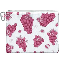Grape-bunch-seamless-pattern-white-background-with-leaves 001 Canvas Cosmetic Bag (xxxl) by nate14shop