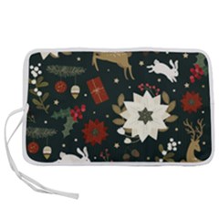 Hand Drawn Christmas Pattern Design Pen Storage Case (s) by nate14shop