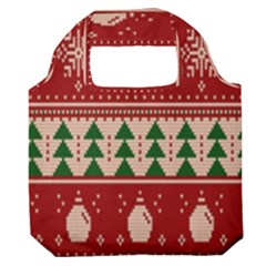 Knitted-christmas-pattern Premium Foldable Grocery Recycle Bag by nate14shop