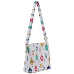Seamless-pattern-cute-christmas-balls-shariki-igrushki-rozhd Zipper Messenger Bag by nate14shop