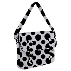 Seamless-polkadot-white-black Buckle Messenger Bag by nate14shop