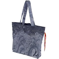 Ice Frost Crystals Drawstring Tote Bag by artworkshop