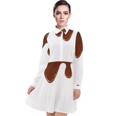 Chocolate Long Sleeve Chiffon Shirt Dress