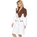 Chocolate Long Sleeve Velour Robe View2
