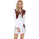 Chocolate Long Sleeve Satin Robe View1