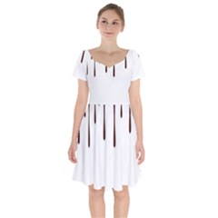 Illustration-chocolate-dropping-chocolate-background-vector Short Sleeve Bardot Dress