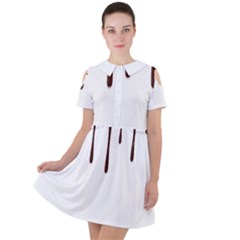 Illustration-chocolate-dropping-chocolate-background-vector Short Sleeve Shoulder Cut Out Dress 