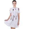 Illustration-chocolate-dropping-chocolate-background-vector Short Sleeve Shoulder Cut Out Dress  View1
