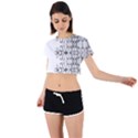 IM Fourth Dimension Black White 7 Tie Back Short Sleeve Crop Tee View1
