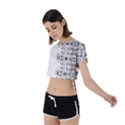 IM Fourth Dimension Black White 7 Tie Back Short Sleeve Crop Tee View2