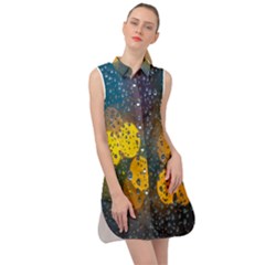 Raindrops Window Glass Sleeveless Shirt Dress by artworkshop