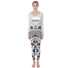Im Fourth Dimension Black White 9 Long Sleeve Catsuit