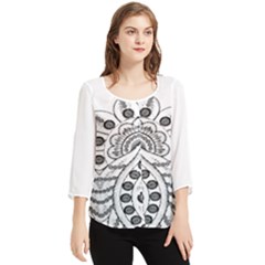Im Fourth Dimension Black White 9 Chiffon Quarter Sleeve Blouse