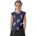 Eyes Evil Eye Blue Pattern Design Kids  Raglan Cap Sleeve Tee View1