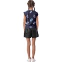 Eyes Evil Eye Blue Pattern Design Kids  Raglan Cap Sleeve Tee View2