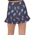 Eyes Evil Eye Blue Pattern Design Fishtail Mini Chiffon Skirt View2