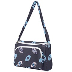 Eyes Evil Eye Blue Pattern Design Front Pocket Crossbody Bag