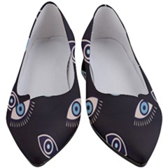 Eyes Evil Eye Blue Pattern Design Women s Block Heels 