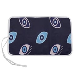 Eyes Evil Eye Blue Pattern Design Pen Storage Case (m)