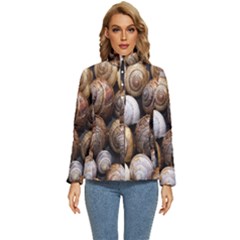 Snail Shells Pattern Arianta Arbustorum Women s Puffer Bubble Jacket Coat