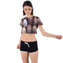 Snail Shells Pattern Arianta Arbustorum Tie Back Short Sleeve Crop Tee View1