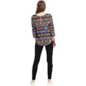 Bohemian-ethnic-seamless-pattern-with-tribal-stripes Chiffon Quarter Sleeve Blouse View2