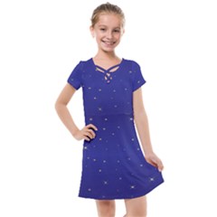 Gold-blue Kids  Cross Web Dress