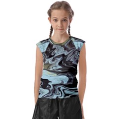 Abstract Painting Black Kids  Raglan Cap Sleeve Tee