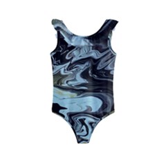 Abstract Painting Black Kids  Frill Swimsuit