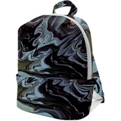 Abstract Painting Black Zip Up Backpack
