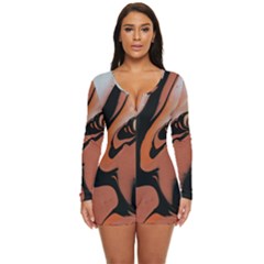 Paint Long Sleeve Boyleg Swimsuit