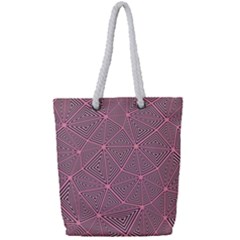 Triangle Full Print Rope Handle Tote (small) by nateshop