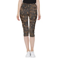 Abstract Dots Inside Out Lightweight Velour Capri Leggings 