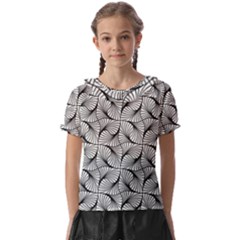 Abstract-gray Kids  Frill Chiffon Blouse