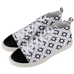 Black-white Men s Mid-top Canvas Sneakers by nateshop