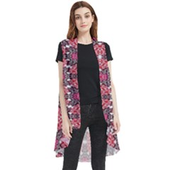 Pattern Motif Sleeveless Chiffon Waistcoat Shirt