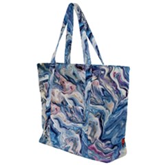 Abstract Waves Zip Up Canvas Bag by kaleidomarblingart