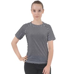 Square-black Women s Sport Raglan Tee