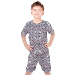 Triangle-mandala Kids  Tee And Shorts Set