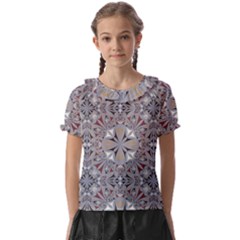 Triangle-mandala Kids  Frill Chiffon Blouse