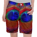 Peacock Plumage Fearher Bird Pattern Pocket Shorts View1