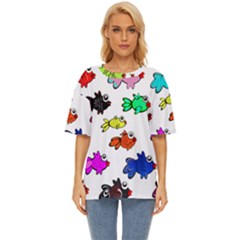 Fish Fishes Marine Life Swimming Water Oversized Basic Tee