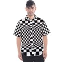 Black And White Chess Checkered Spatial 3d Men s Short Sleeve Shirt View1
