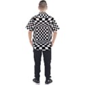 Black And White Chess Checkered Spatial 3d Men s Short Sleeve Shirt View2