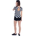 Black And White Chess Checkered Spatial 3d Back Circle Cutout Sports Tee View2