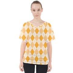 Argyle V-neck Dolman Drape Top