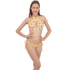 Argyle Cross Front Halter Bikini Set